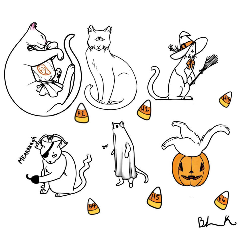 Halloween cats